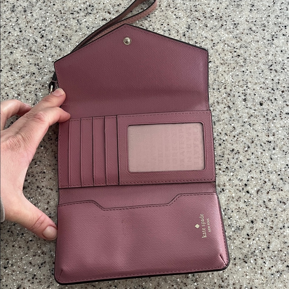 kate spade mauve pink leather wristlet clutch - Picture 2 of 2